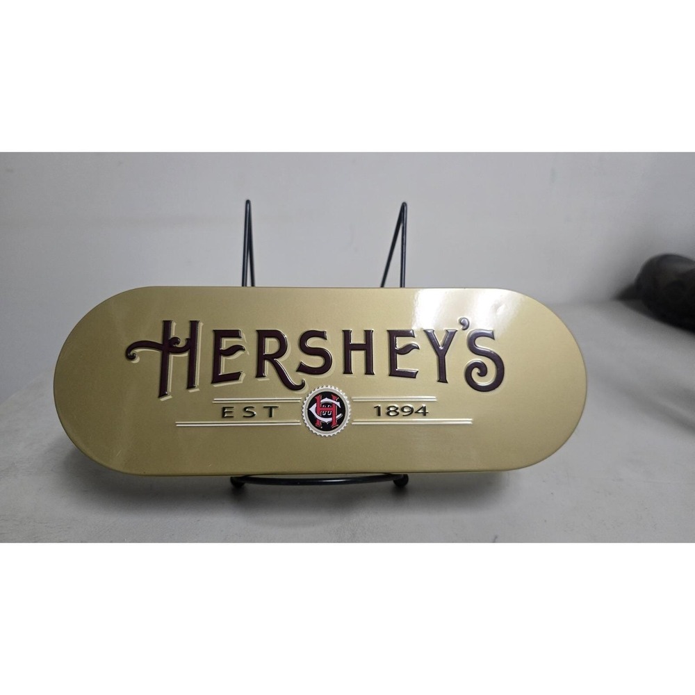 Empty Hershey's Hershey Chocolate Almond Oval Tin 10" x 3.5"